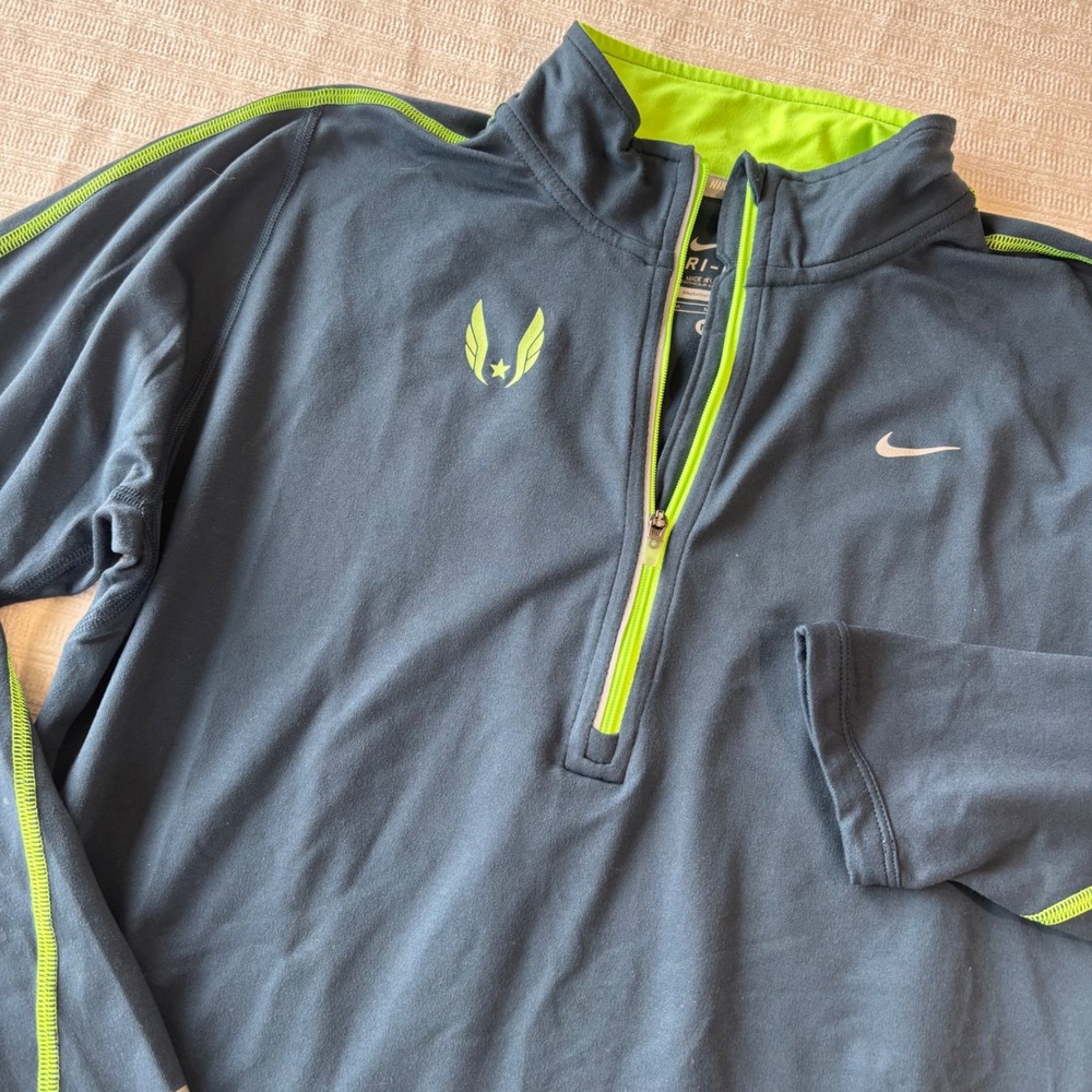 Nike Dri-FIT USA Oregon Project 1/4 Zip Running Pullover Navy Size M